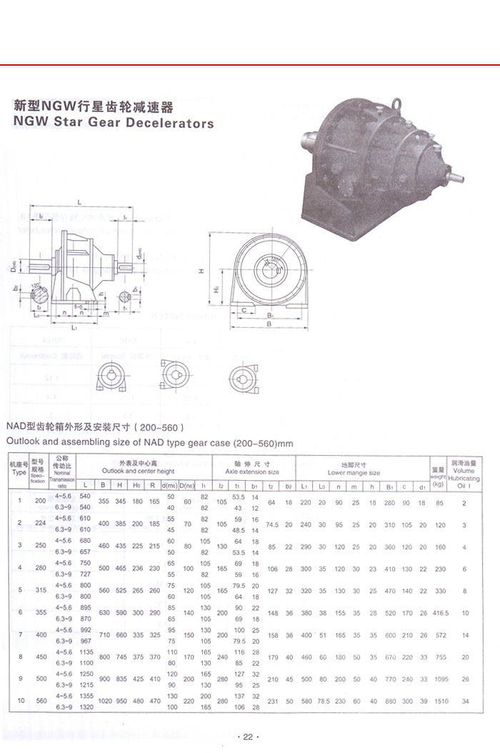 新型NGW行星齿轮减速器